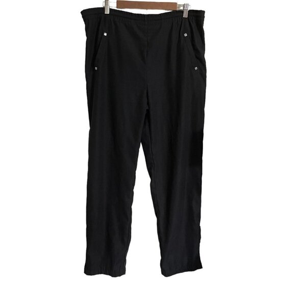 Jamie Sadock Mens Black Pockets Drawstring Waist Zipper Ankle Track Pants Medium - Picture 1 of 10